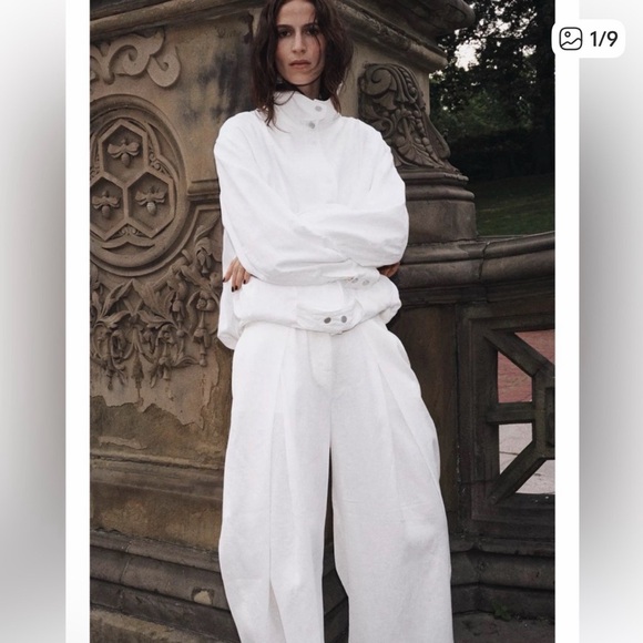 Zara 100% LINEN BOMBER JACKET ZW COLLECTION - Picture 7 of 14